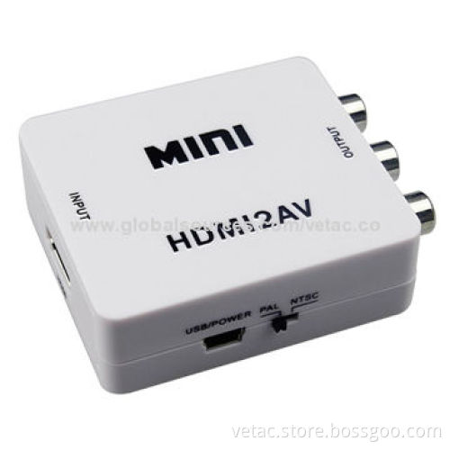 Mini HDMI to AV Converter, Compatible HDMI1.3, Sized 66 x 55 x 20mm